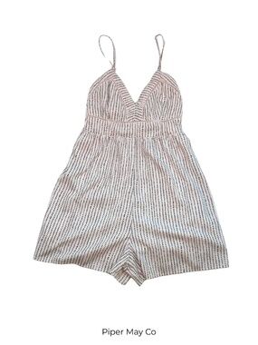 Japna Black White Printed Romper Size M Flowy Boho Chic